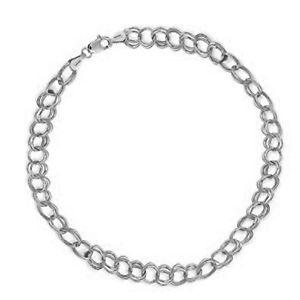 【貨物輸送無料】腕輪 付属品― アルジェントスターリングダブルドブレスレットargent sterling brillant double grosse lien de breloque bracelet avec
