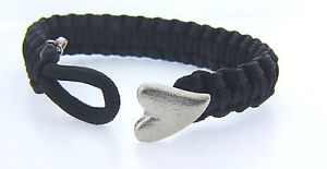 【貨物輸送無料】腕輪 付属品― コンアルジェントクオーレ07101075 soldato a nero bracciale 67  con argento chiusura cuore amp; astuccio