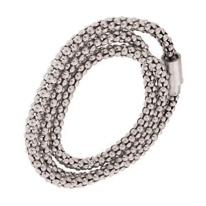 【送料無料】ブレスレット　アクセサリ―　ポップコーンチェーンブレスレットfine silver plated 24 popcorn chain bracelet with magnetic closure