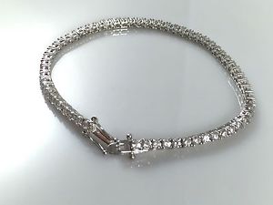 【貨物輸送無料】腕輪 佩び物― スターリングシルバーソリッドレディーステニスブレスレット925 sterling silver solid heavy ladies cz tennis bracelet 75 95gr hallmarked