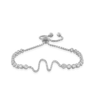 【送料無料】ブレスレット　アクセサリ―　925スターリングホワイトczスネークwomensリンクチェーンブレスレット925 sterling silver white crystals cz snake womens link chain bracelet 19,225円