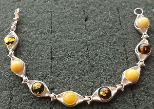 【送料無料】ブレスレット　アクセサリ―　バルトマルチカラーオレンジスターリングシルバーブレスレットbaltic multicolor amber sterling silver bracelet women rare