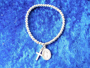 【貨物輸送無料】腕輪 付属品― アンティークシルバーブレスレットクロスemebellecedor, antique silver bracelet __ 925 __ with cross and pilgerplakette __