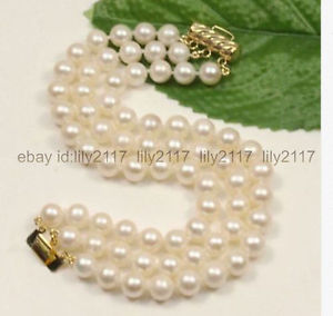 【送料無料】ブレスレット　アクセサリ―　サウスシーホワイトラウンドブレスレットインチfine 3row 910mm south sea white round bracelet 75 inch 14k