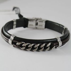 【貨物輸送無料】腕輪 佩び物― メンズブレスレットスチールチェーザレmens bracelet steel and leather cesare paciotti 4us art 4ubr1548