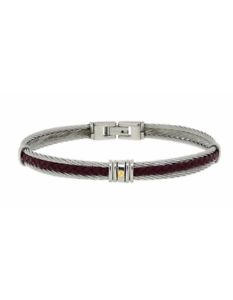 【送料無料】ブレスレット　アクセサリ―　ステンレススチールレザーブレスレット zoppini stainless steel leather bracelet 21,586円