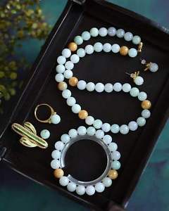 【送料無料】ブレスレット　アクセサリ―　ファッションシルバースーツcertified fashion beautiful natural white jadeite 925 silver 5suit women gifts