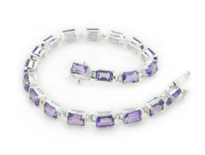 【送料無料】ブレスレット　アクセサリ―　アルジェントスターリングテニスブレスレットargent sterling et 11ct vritable amthyste tennis bracelet 178cm