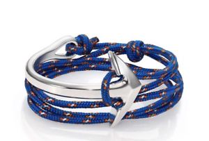 【送料無料】ブレスレット　アクセサリ―　メンズハーフアンカーカフロープブレスレットドルポーチタグmiansai mens half anchor cuff rope bracelet silvertone 115 w pouch w tag