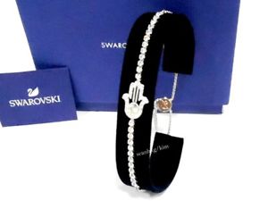 【送料無料】ブレスレット　アクセサリ―　スワロフスキーブレスレットswarovski subtle bracelet hamsa hand, m crystal authentic mib 5397699