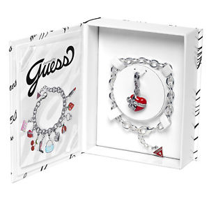 【送料無料】ブレスレット　アクセサリ―　ディクオーレアルジェントguess charmbox ciondolo a forma di cuore amp; bracciale ubs81101 argento