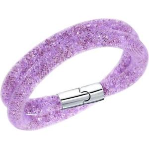 【送料無料】ブレスレット　アクセサリ―　スワロフスキースターダストダブルレディースブレスレットアメジストswarovski stardust double ladies bracelet amethyst crystals 38 cm 5140103