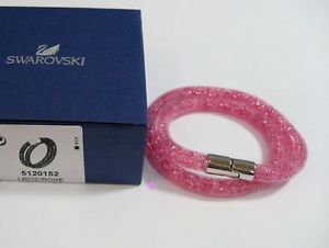 【送料無料】ブレスレット　アクセサリ―　スワロフスキー3dピンクダブルブレスレットm5120152swarovski 3d stardust pink double bracelet, size m crystal authentic 5120152