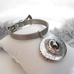 【送料無料】ブレスレット　アクセサリ―　ブレスレットシルバーペンダントメダイヨンドア listingmesh bracelet brass silver pendant medallion door photos mosqueta 17,486円