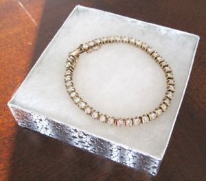 【送料無料】ブレスレット　アクセサリ―　テニスブレスレットcz gold plated sterling silver tennis bracelet 725 signed 925 cl 148g