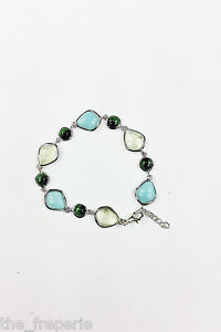 【送料無料】ブレスレット　アクセサリ―　イタリアシルバーマルチストーンブレスレット*goldmajor* italian silver and multistone bracelet
