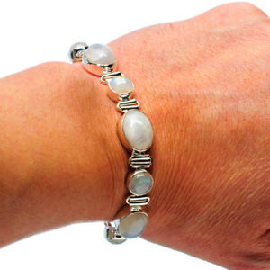 【送料無料】ブレスレット　アクセサリ―　ムーンストーンスターリングシルバーブレスレットジュエリーmoonstone 925 sterling silver bracelet 6 12 7 12 ana co jewelry b876010f