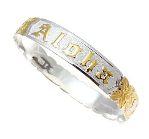 【送料無料】ブレスレット　アクセサリ―　アージェントブレスレットアロハプルメリアargent 925 hawaen bracelet aloha plumeria fleur volutes dcoupes 12mm 2t
