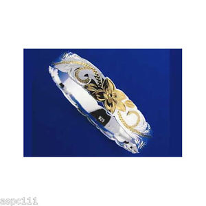 【送料無料】ブレスレット アクセサリ― アルジェントプルメリアargento 925 hawaiano bracciale rigido principessa plumeria scorrere forma 12mm