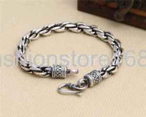 【貨物輸送無料】腕輪 佩び物― スターリングシルバーパーソナリティレトロブレスレットpure s925 sterling silver personality retro hemp flowers mans bracelet