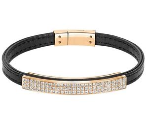 【貨物輸送無料】腕輪 佩び物― スワロフスキーブレスレットサイズswarovski vio bracelet leather thin, size l goldplated crystal 5221613