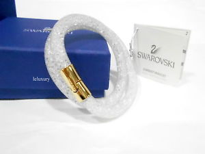 【送料無料】ブレスレット　アクセサリ&mdash;　スワロフスキースターダストダブルクリックブレスレットクリスタルswarovski 3d stardust double goldplated bracelets crystal authentic 5102565｜hokushin