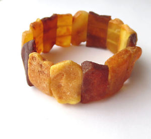 【送料無料】ブレスレット　アクセサリ―　オレンジストレッチブレスレットnatural raw amber stretch bracelet 675