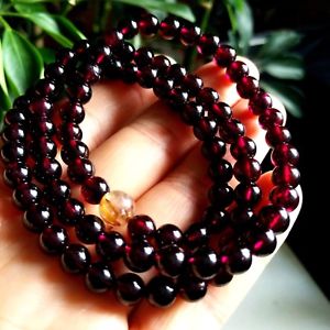 【送料無料】ブレスレット　アクセサリ―　ワインレッドガーネットラウンドビーズブレスレットnatural wine red garnet crystal round beads bracelet 6mm aaaa
