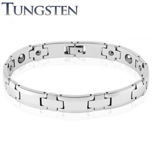 【貨物輸送無料】腕輪 佩び物― ブレスレットタングステンボーダーシルバーman bracelet tungsten borders silver