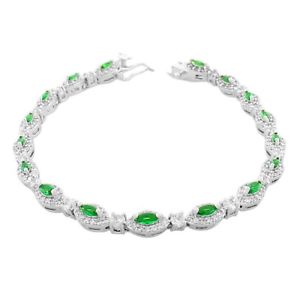 【送料無料】ブレスレット　アクセサリ―　テニスブレスレットsterling silver marquise white green emeraldtone crystals cz tennis bracelet 18,886円