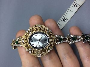【送料無料】ブレスレット　アクセサリ&mdash;　ハンドメイドオスマントルコアラビアエメラルドhandmade high quality luxury ottoman turkish arabic 925 silver watch 8 emerald｜hokushin