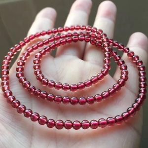 【送料無料】ブレスレット　アクセサリ―　オレンジガーネットクリスタルビーズストレッチブレスレット4mm natural orange red almandine garnet crystal stretch beads bracelet