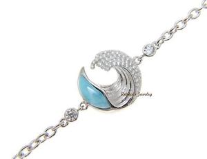 【送料無料】ブレスレット　アクセサリ―　アルジェントargento massiccio 925 vere naturali larimar hawaiano ocean ondulato bracciale 18,706円