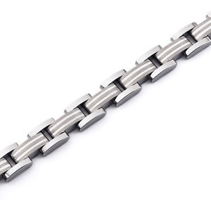 【送料無料】ブレスレット　アクセサリ―　アールデコチタンメンズブレスレットart deco sterling silver inlay titanium mens bracelet