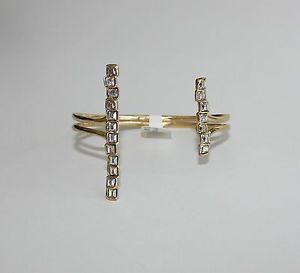 【送料無料】ブレスレット　アクセサリ―　バーカフブレスレットドルalexis bittar gold crystals parallel bar cuff bracelet nwt 145