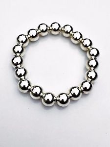 【送料無料】ブレスレット　アクセサリ―　スターリングシルバービーズブレスレット10mm sterling silver bead bracelet