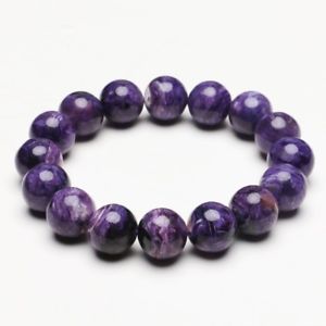 【送料無料】ブレスレット　アクセサリ&mdash;　クリスタルビーズブレスレットストレッチ134mm natural purple charoite crystal gemstone stretch beads bracelet zlbb016｜hokushin