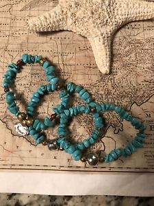 【送料無料】ブレスレット　アクセサリ―　3スターリングsilvrsilpada b3422 howliteブレスレッツセットsilpada b3422 howlite stretch bracelets set of 3 sterling silvr brass copper