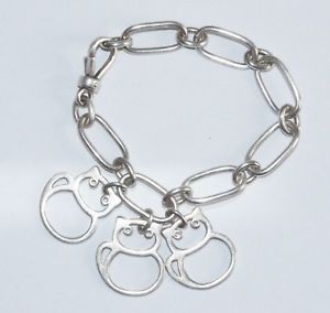 【送料無料】ブレスレット　アクセサリ&mdash;　ブレスレットソリッドシルバーペンダントシルバーbracelet charms solid silver cat pendants silver 925｜hokushin