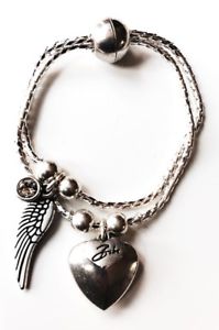 【貨物輸送無料】腕輪 佩び物― ビビシルバーボックスチェーンブレスレットウイングbibi bijoux silver box chain bracelet with wing amp; heart charms
