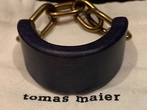 【送料無料】ブレスレット　アクセサリ―　トーマスマイヤーチェーンブレスレットtomas maier leather large brass chain bracelet
