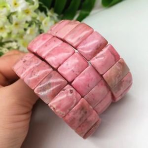 【送料無料】ブレスレット　アクセサリ―　ローズビーズnatural rose rhodonite gemstone rectangle beads woman bracele