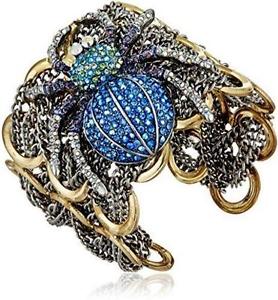 【送料無料】ブレスレット　アクセサリ―　ジョンソンクモクモチェーンメッシュカフブレスレットドルbetsey johnson spider luxe blue pav spider chain mesh cuff bracelet 125 ~