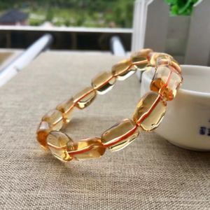 【送料無料】ブレスレット　アクセサリ―　×シトリンビーズブレスレット13*7mm natural yellow citrine quartz crystal beads bracelet aaaa