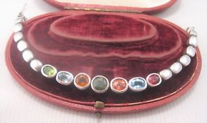 【貨物輸送無料】腕輪 佩び物― シルバーマルチジェムブレスレットa pretty multi gem bracelet インチ silver