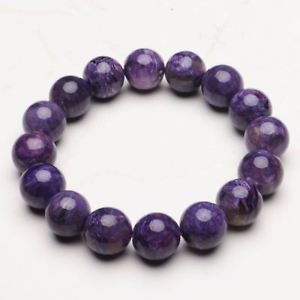 【送料無料】ブレスレット　アクセサリ―　クリスタルビーズブレスレットストレッチ141mm natural purple charoite crystal gemstone stretch beads bracelet zlbb022