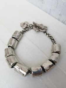 【貨物輸送無料】腕輪 佩び物― ピューターシルバービーズブレスレットdanon pewter silver beaded charm bracelet with hamsa hand
