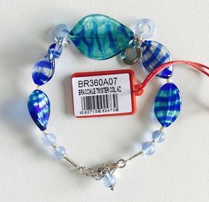 【送料無料】ブレスレット　アクセサリ&mdash;　ツイスタームラノガラススターリングシルバーブレスレットantica murrina twister murano glass and sterling silver bracelet｜hokushin