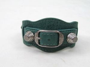 【送料無料】ブレスレット　アクセサリ&mdash;　グリーンアリーナスタッドレザーカフブレスレットbalenciaga green arena stud leather cuff bracelet｜hokushin