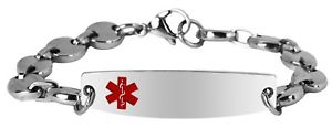 【送料無料】ブレスレット　アクセサリ―　85インチステンレス7idブレスレット 7 thru 85 inch stainless steel engravable medical alert id bracelet